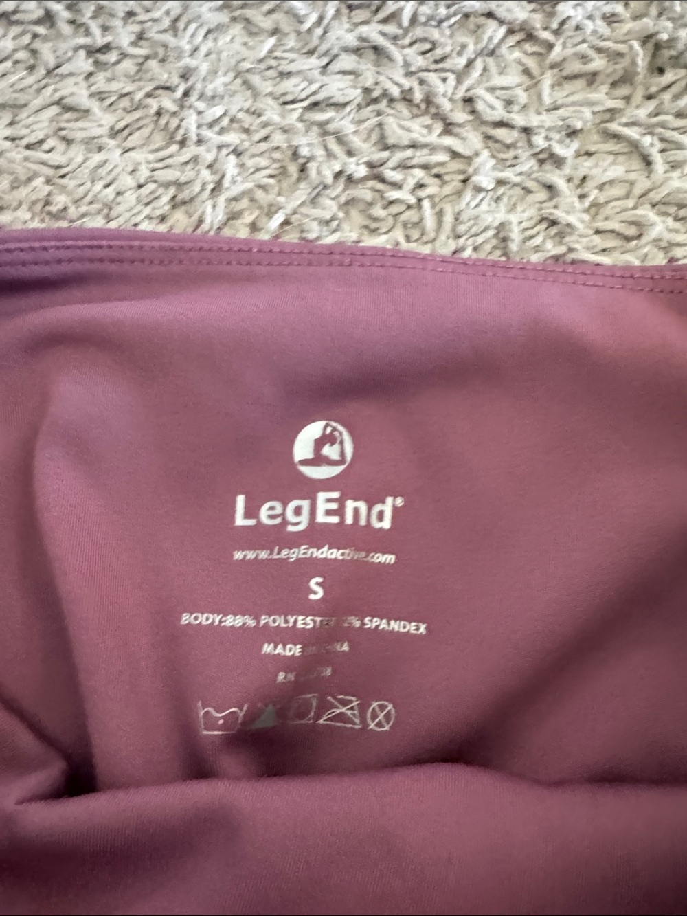 High-Waist Wine Leggings with Side Pockets / C29 - Picture 3 of 5